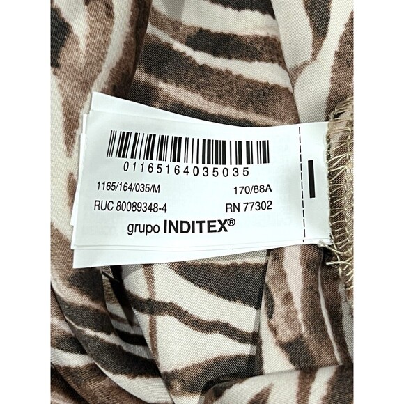 ZARA WOMEN SS24 MEDIUM FOIL ANIMAL PRINT MIDI HALTER GOLD DRESS 1165/164/035 - Picture 15 of 17